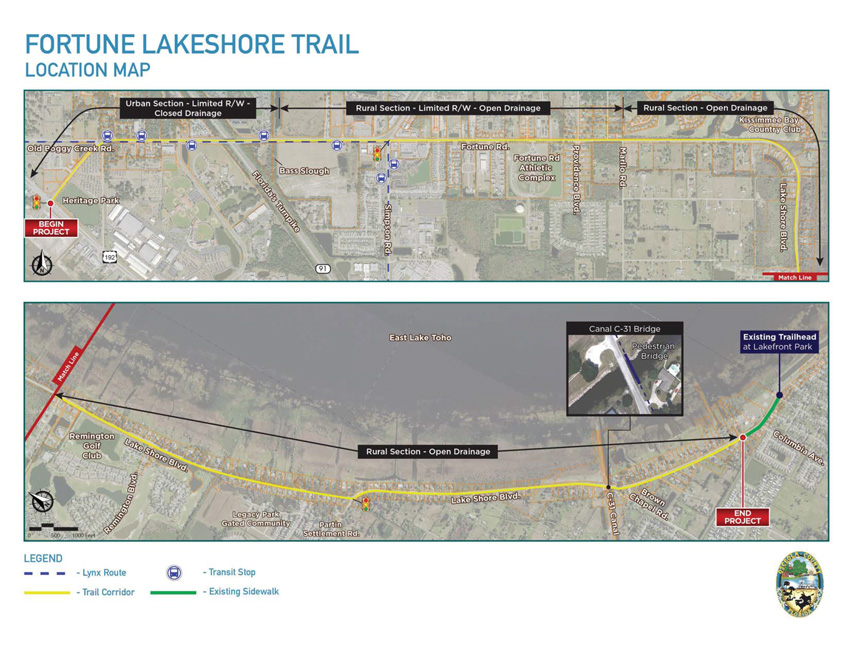 Fortune Lakeshore Trail Location Map