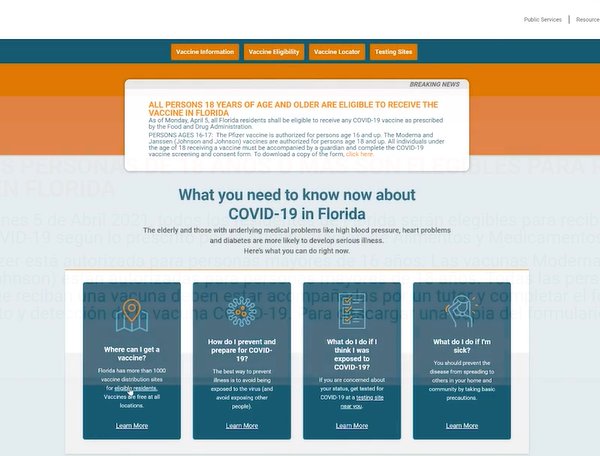 Public Service Announcement - COVID-19 Vaccinations available in Osceola County
