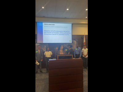 Commissioner Choudhry's District 1 Student Committee Champions Anti-Bullying Event with Proclamation Acceptance