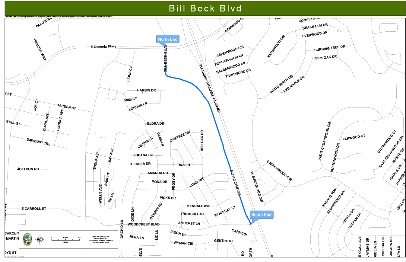 Bill Beck Blvd Project map
