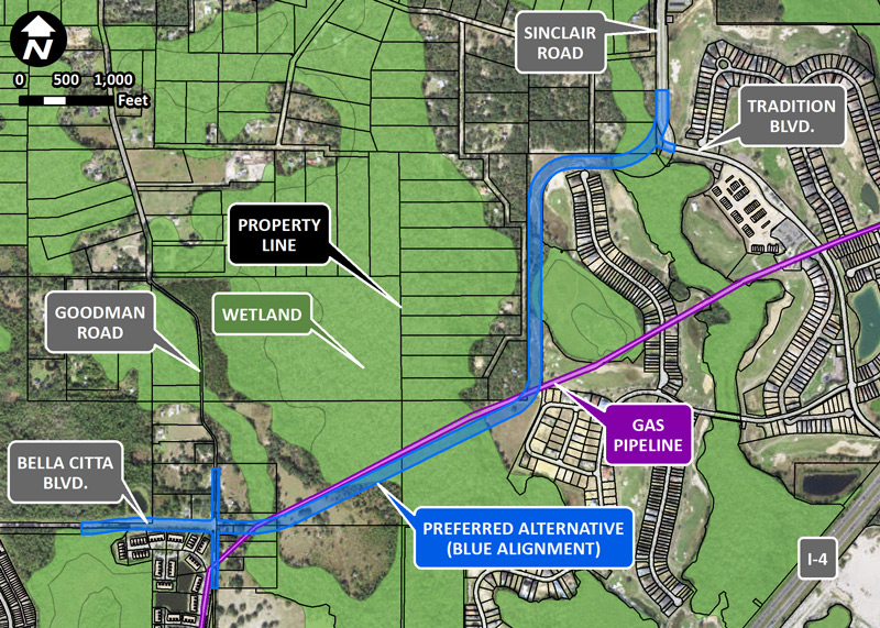 Sinclair Road Extension Project area
