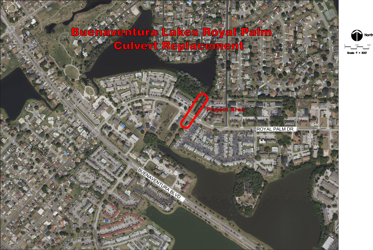 Buenaventura Lakes Royal Palm Culvert Replacement Project Area