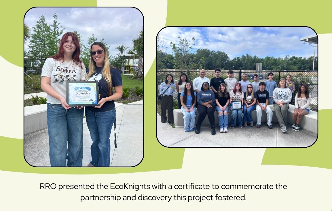 RRO presented the EcoKnights with a certificate to commemorate the partnership and discovery this project fostered.