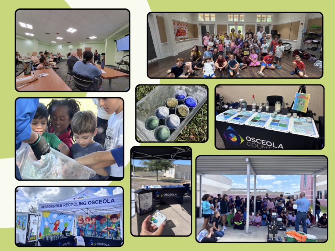 Collage of Responsible Recycling Osceola (RRO) events