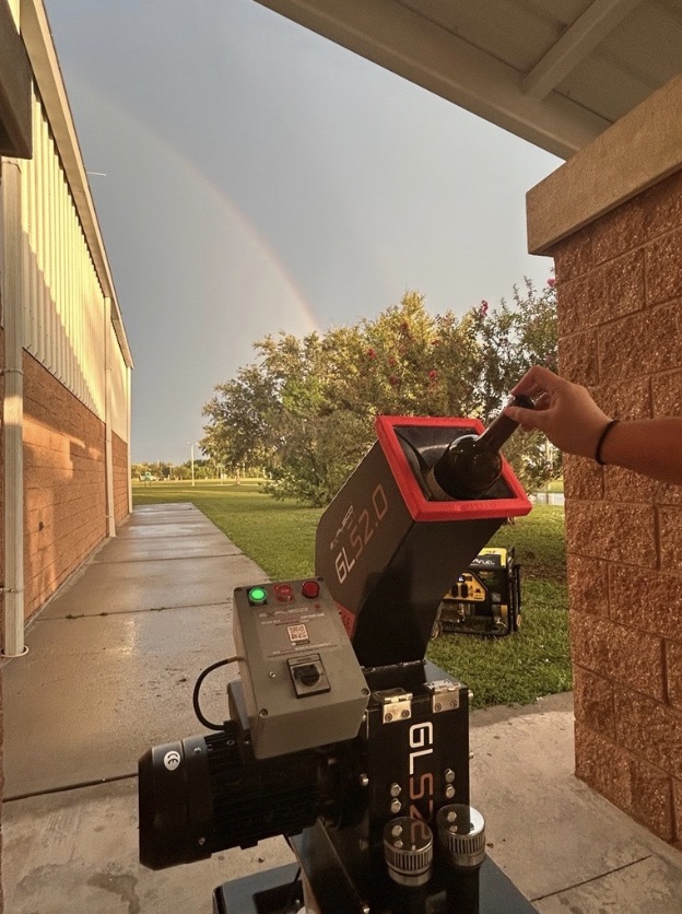 Glass crushing machine named Sandy