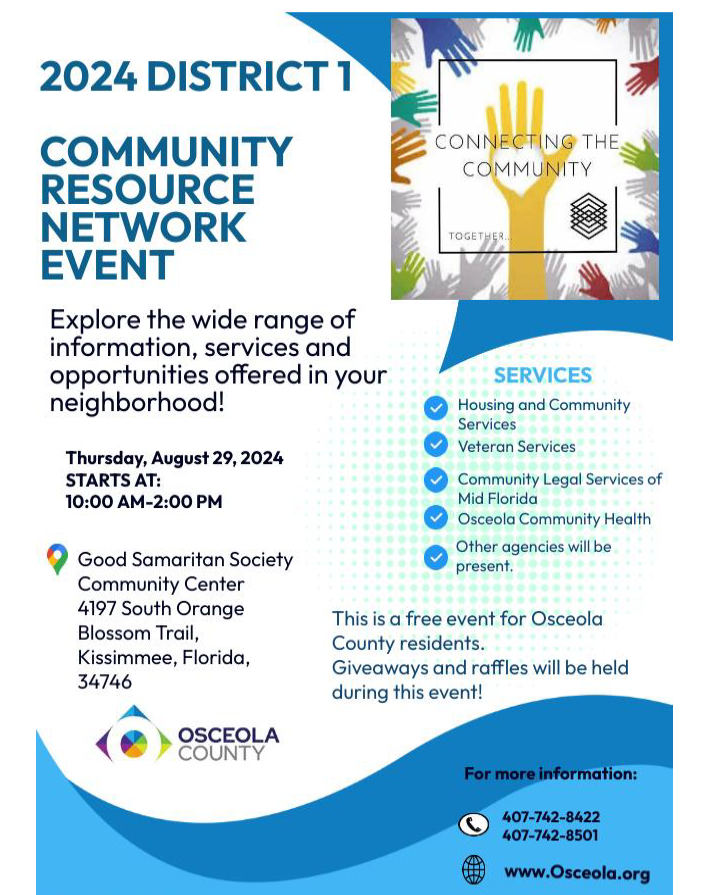 2024 District 1. Community Resource Network Event. Thursday, August 29, 2024