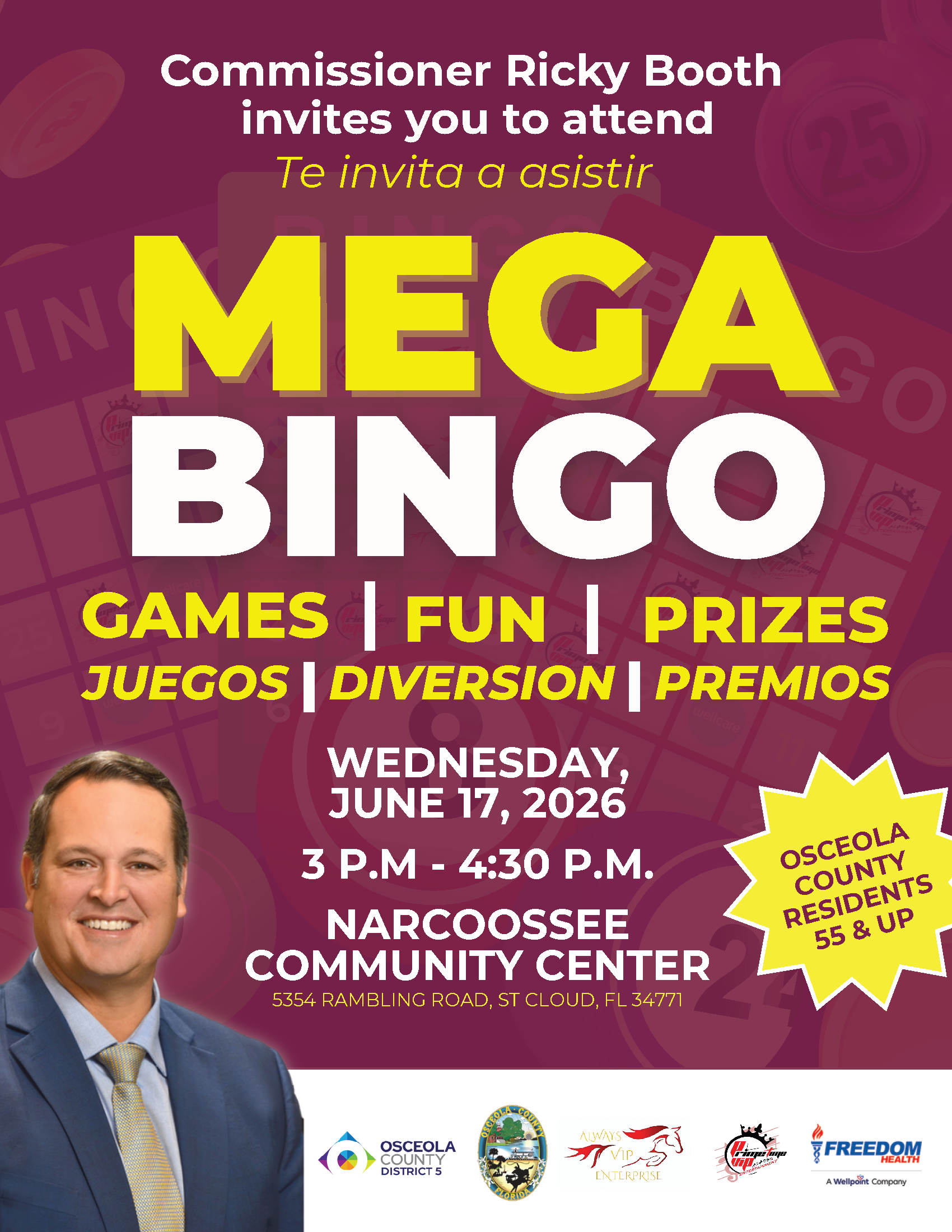 Mega Bingo June 17 3-4:30pm