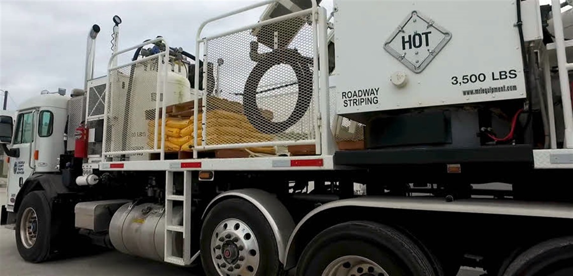 Public Works Road Striping Truck