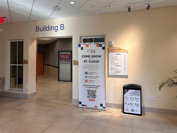 Pill bottle recycle location in the Administration Building - 1st floor lobby