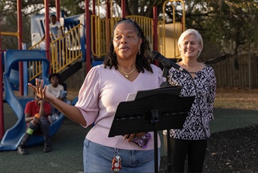 Consuela Morris, daughter of Bishop Gary D. Gray thanks the community for their attendance.