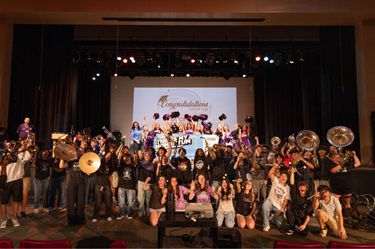 Osceola County D1 Commissioner Peggy Choudhry and Celebration High School students at the 2026 Osceola Prosper Program Announcement.