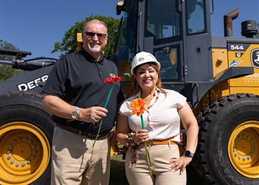 Osceola County District 2 Commissioner Viviana Janer and Kevin Law with Cavco at the Las Margaritas Groundbreaking Ceremony.