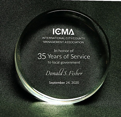 ICMA Honors Fisher’s 35 Years of Local Government Service