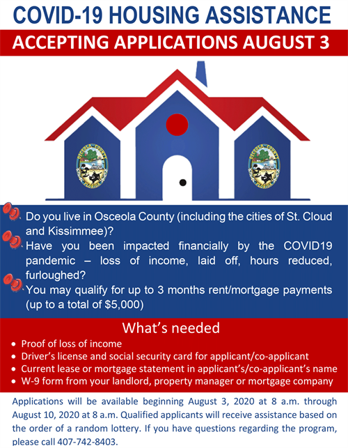 Osceola County to Provide More Housing Assistance with CARES Act Funds