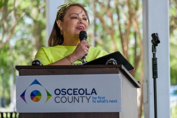Osceola County Board of County Commissioners Chairwoman Viviana Janer (D2) energized the crowd before the walk.