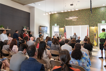 Chairwoman Viviana Janer delivers welcome remarks.