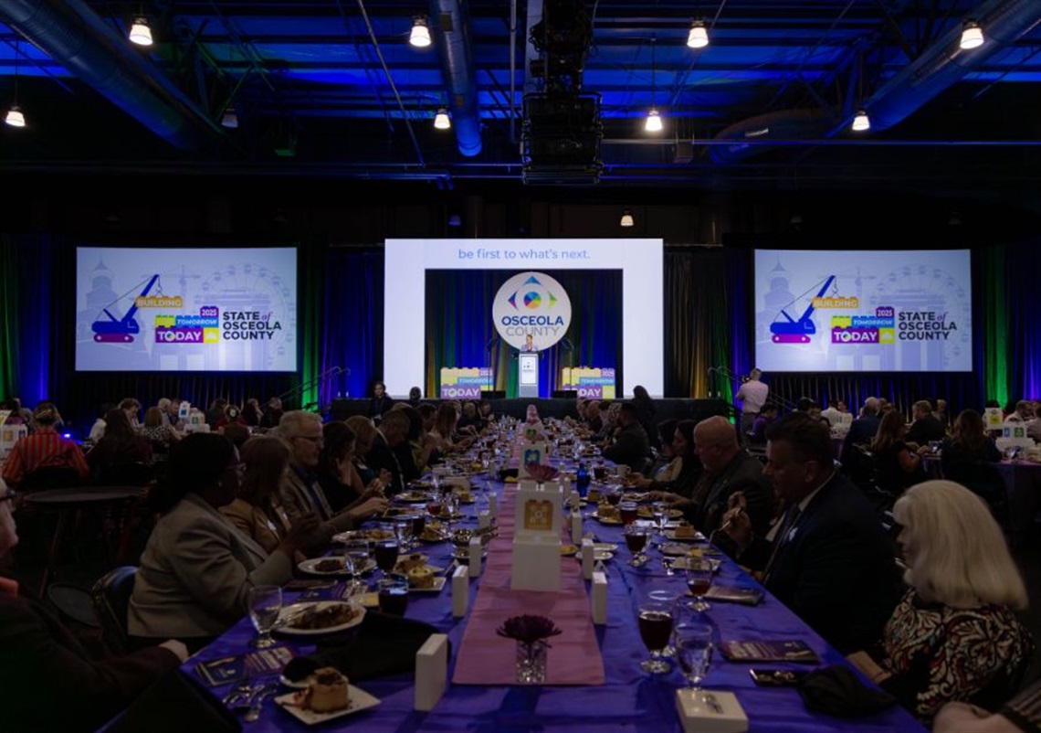 Osceola County Chairwoman Viviana Janer addresses a record crowd of nearly 570 attendees at the County's 13th Annual State of Osceola County Address and Luncheon at Osceola Heritage Park