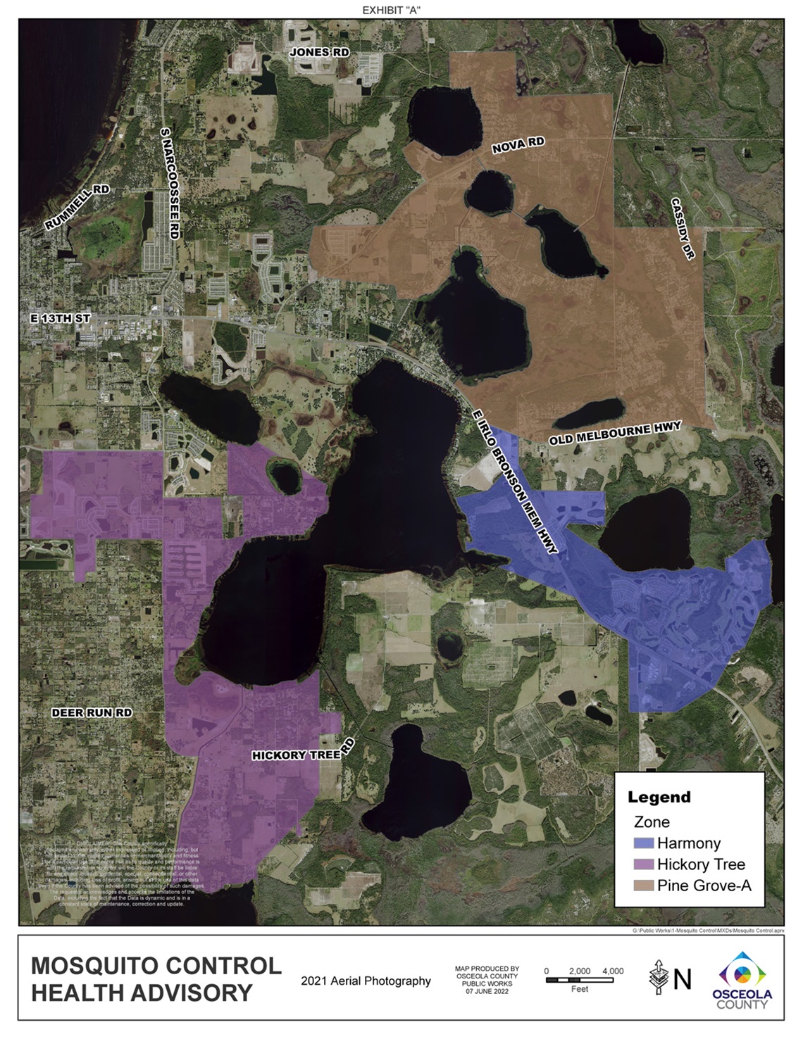 Osceola County Mosquito Control has increased surveillance and prevention efforts in the area of concern (see map).