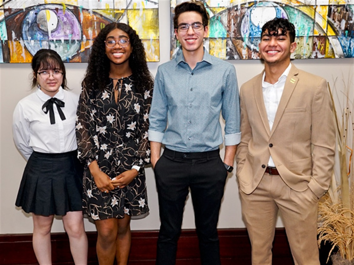 (Left to right) Leah Miranda, Kandace Battle, Christian Cardona and Abdurrhaman Bejjaj
