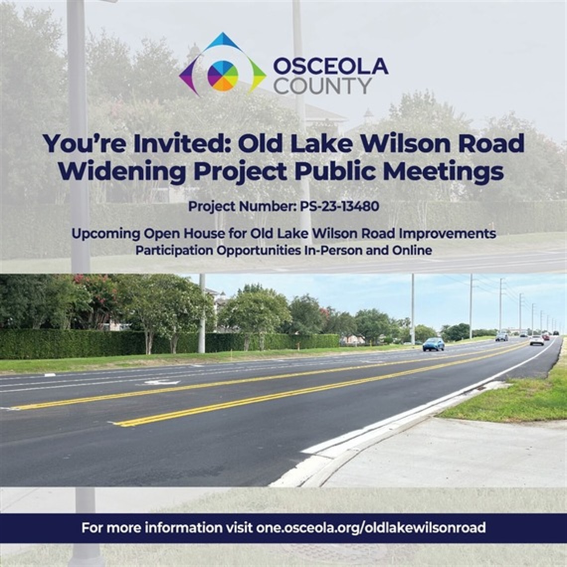 You're invited: Old Lake Wilson Road Widening Project Public Meetings