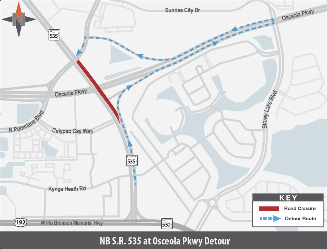 Overnight Closure Planned for Northbound S.R. 535 Near Osceola Parkway Aug. 3-4