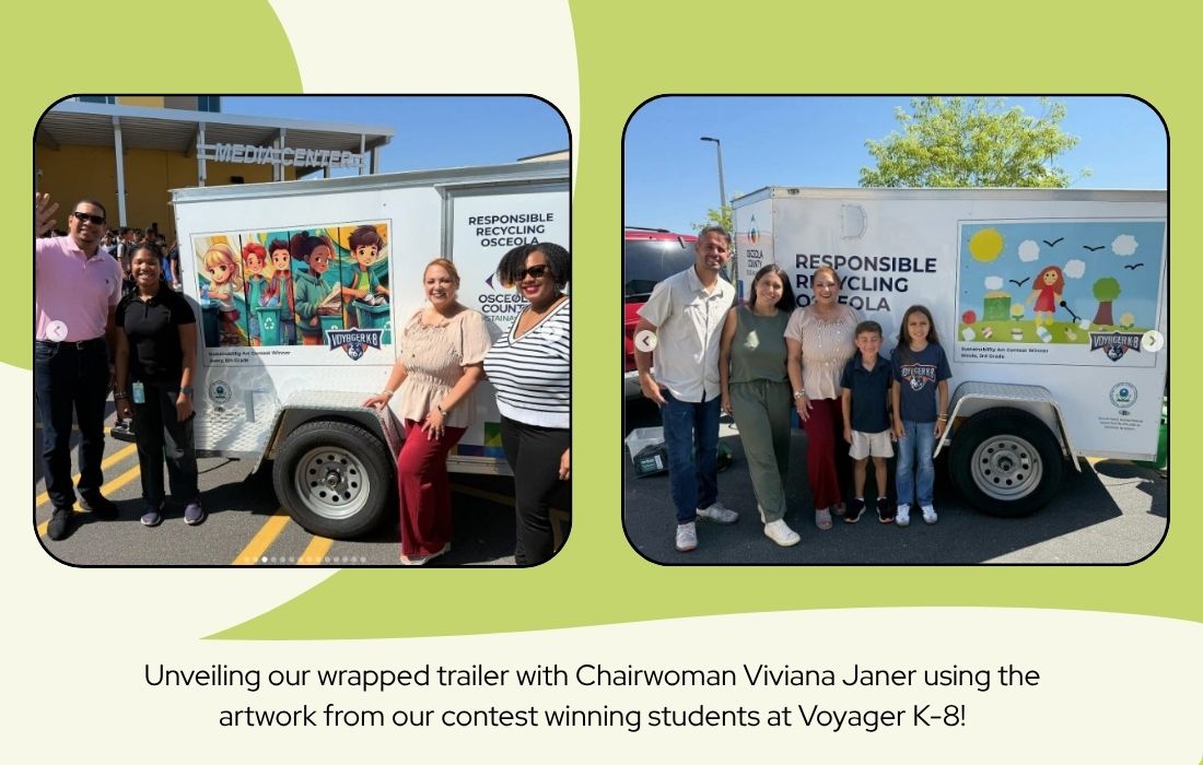 Unveiling our wrapped trailer with Chariwoman Viviana Janer (D2) using the artwork from our contest winning students at Voyager K-8