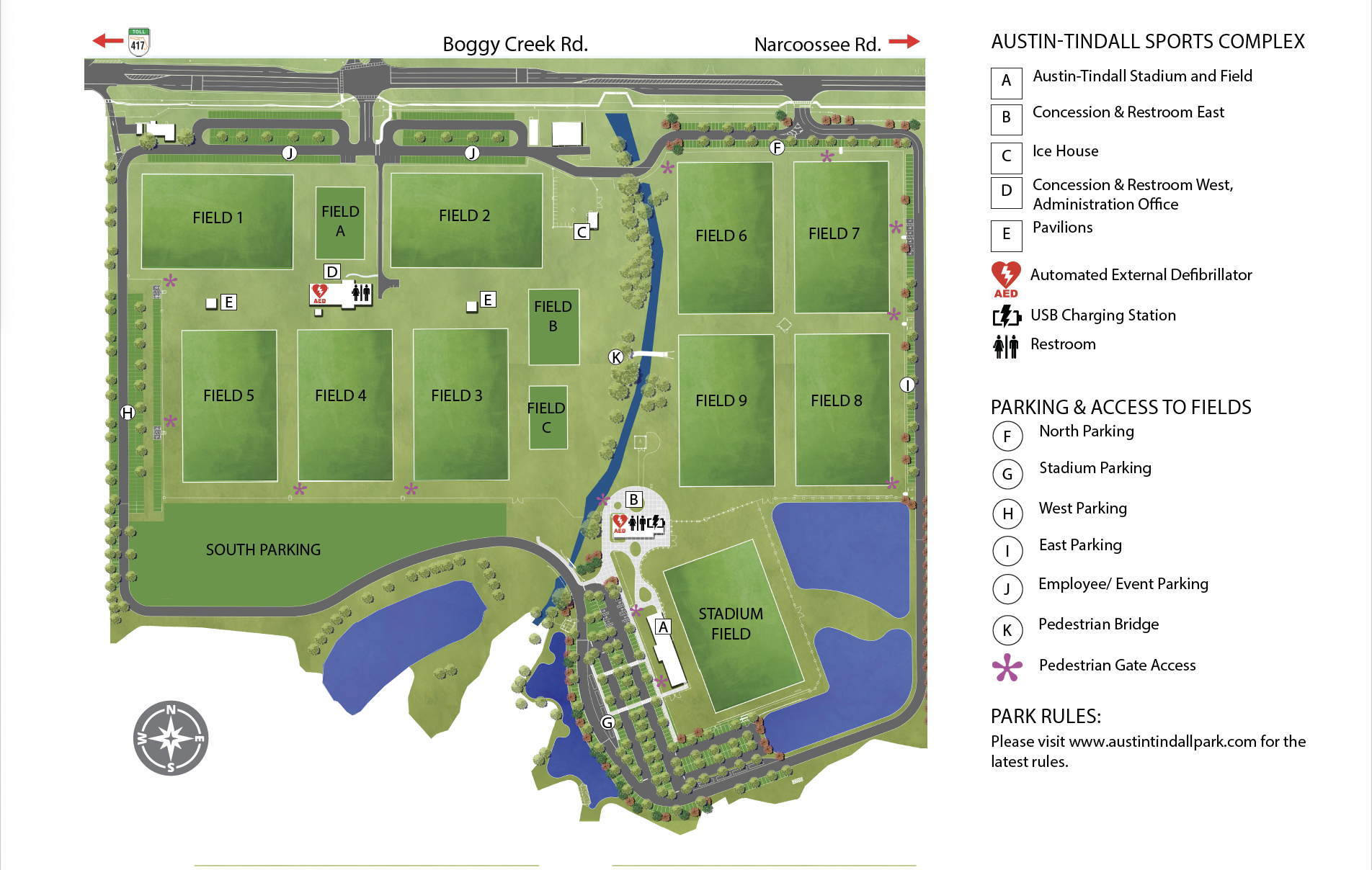 Austin-Tindall Sports Complex diagram
