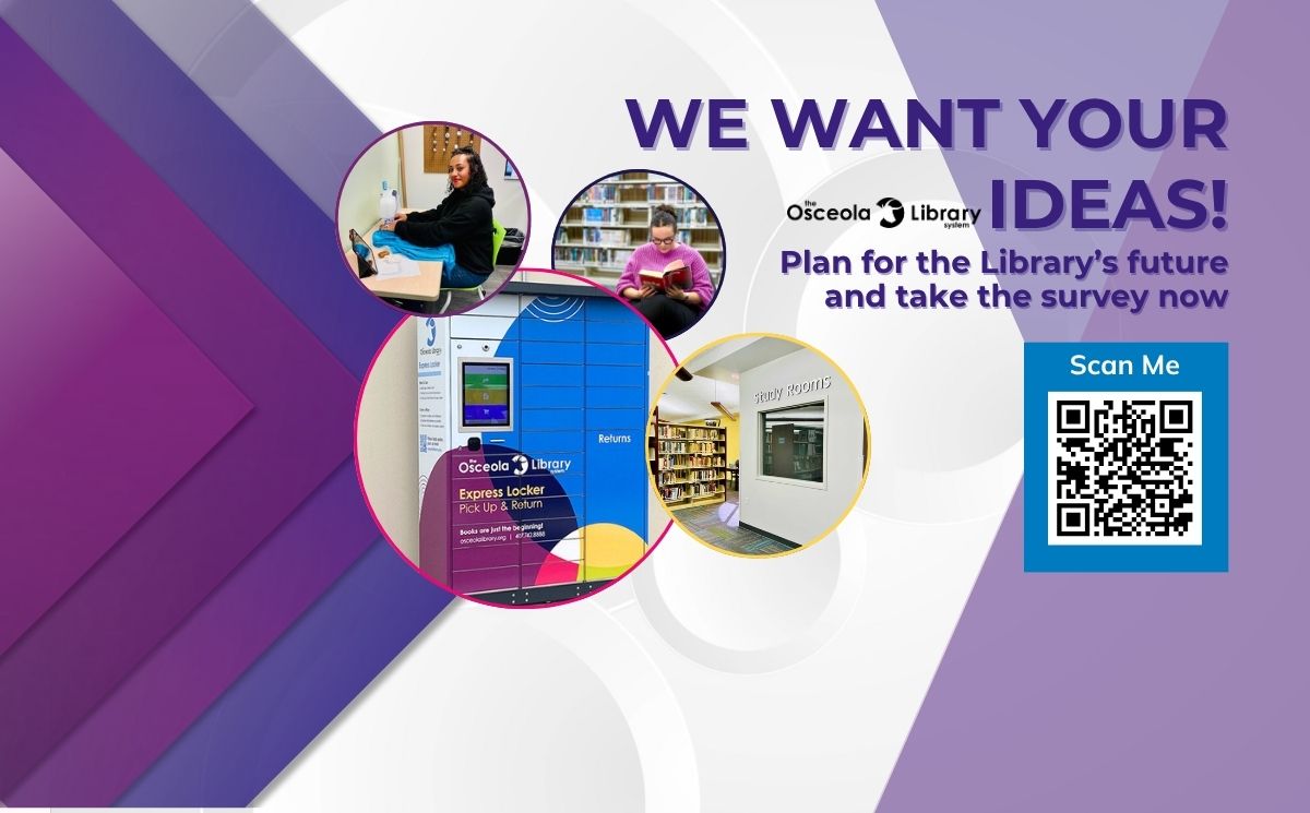 We want your ideas! Plan for the Library's future and take the survey now.