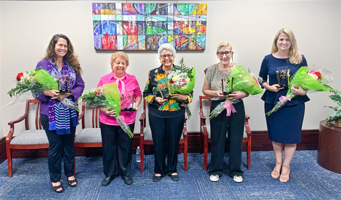 (left to right) Tammy Douglass, Eleanor Salvucci, Martha Cusimano, Larisa Roderick and Erika Booth.