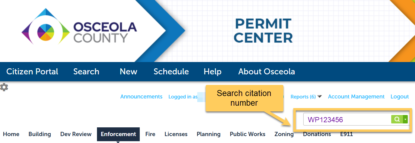 Search your citation number