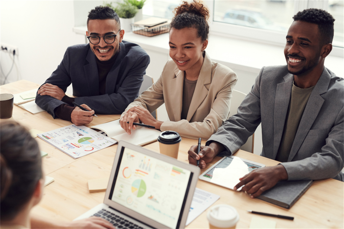 business employees during a meeting