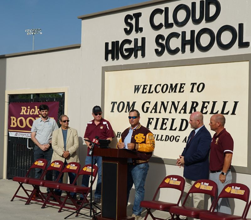 Commissioner Booth announced plans to convert St Cloud High's football field from grass to artificial turf